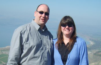 Gavin Drake with Jill Saward near the Sea of Galilee